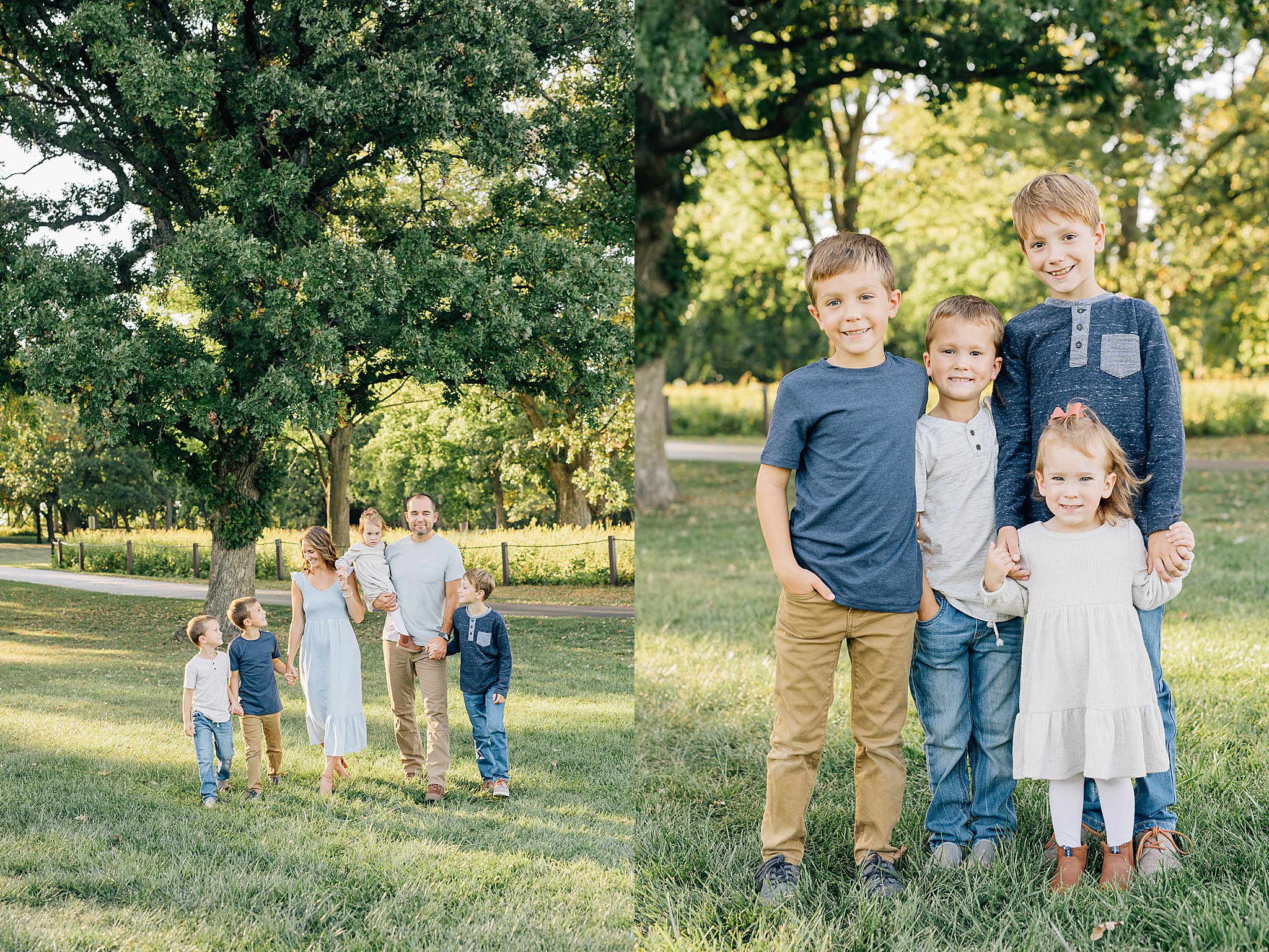 Family smiling in 5 easy ways to prepare your kids for family photos.