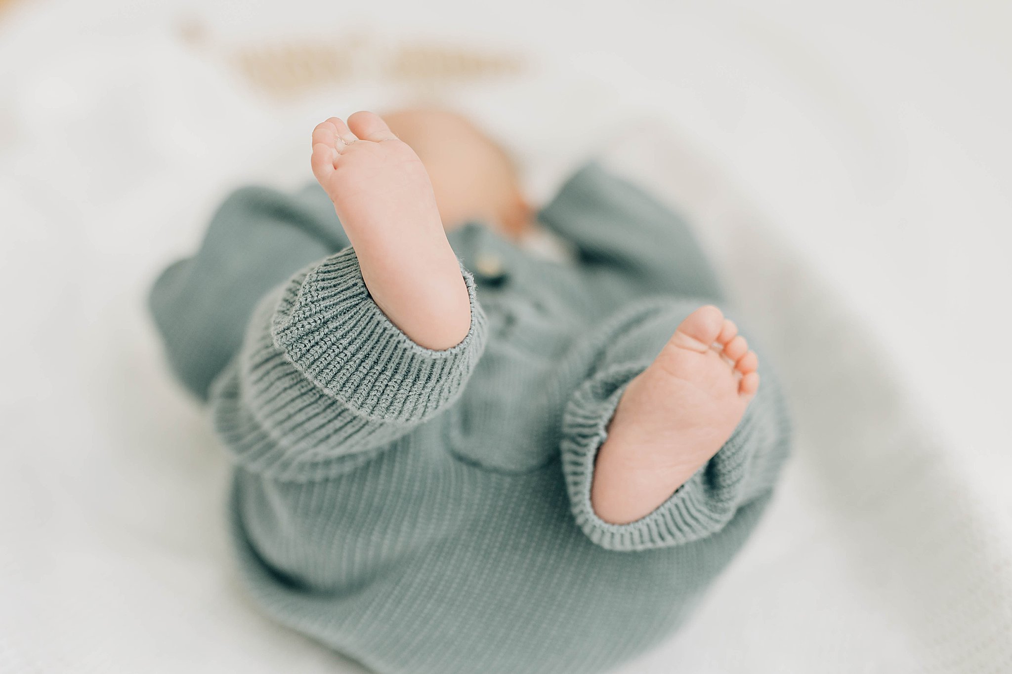 Baby's feet during 3 month milestone portraits. 