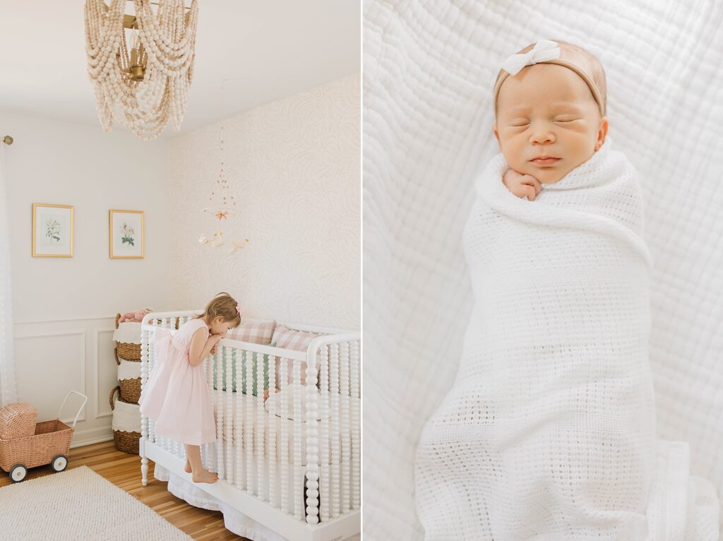 Newborn photos in nursery