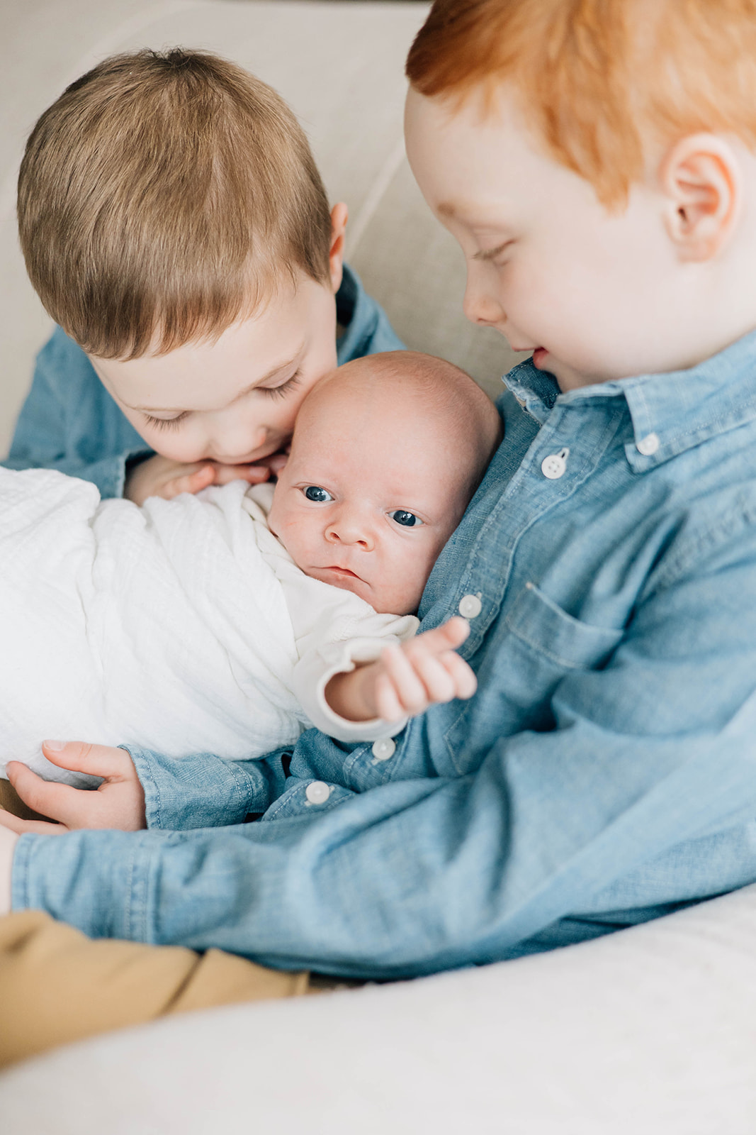 Newborn with Siblings Photos in Home