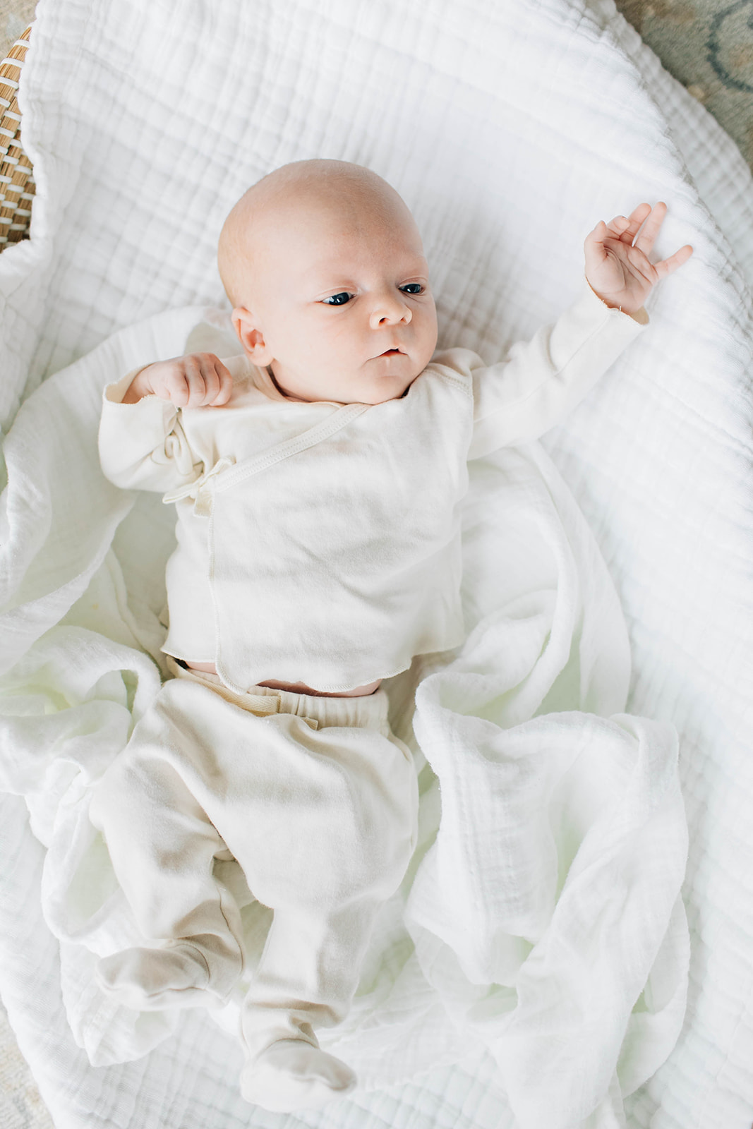 Photos of Newborn Baby in Basket Bassinet